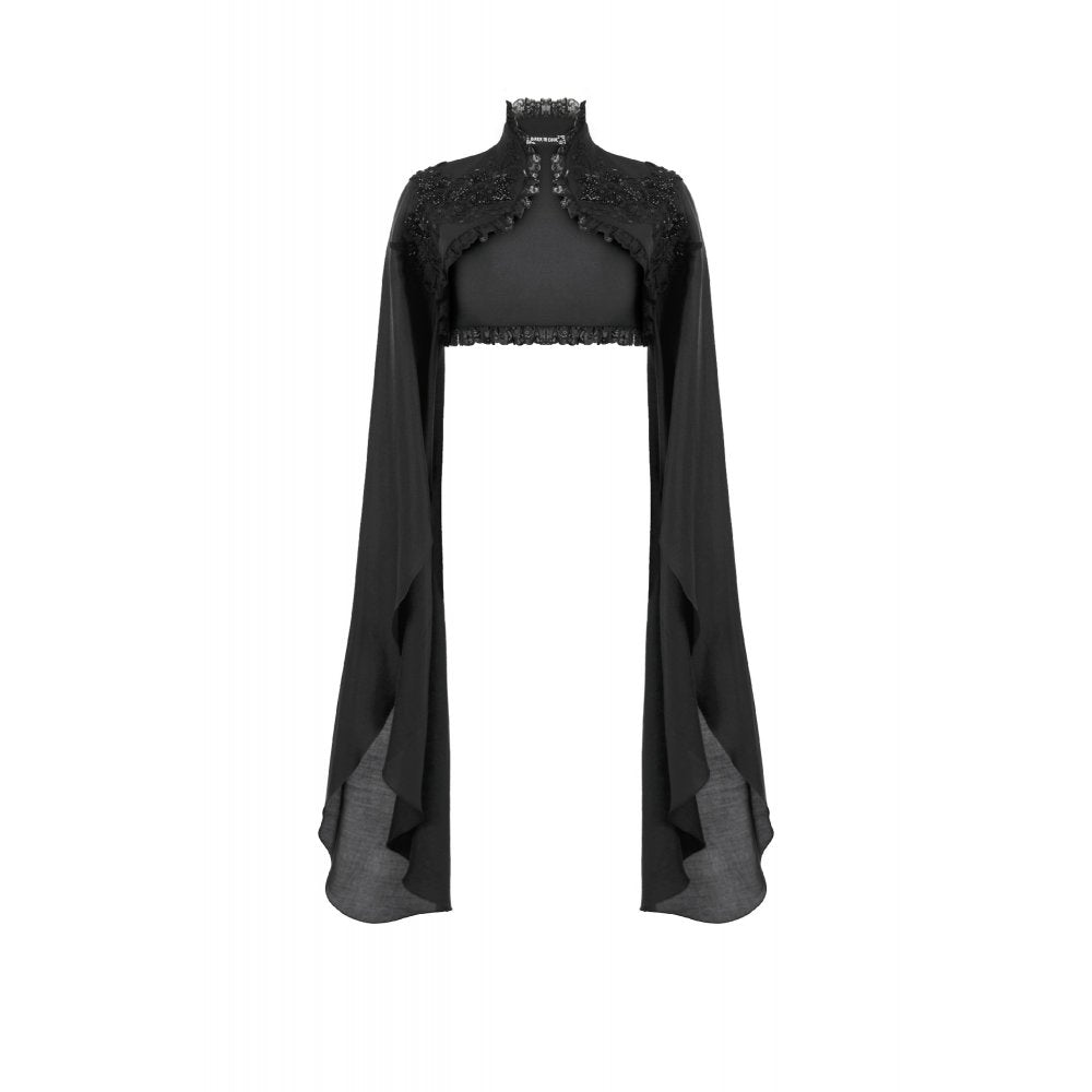 Dark in Love Erzsébet Dramatic Lace Gothic Cape Shrug - DevilGothic DevilGothic
