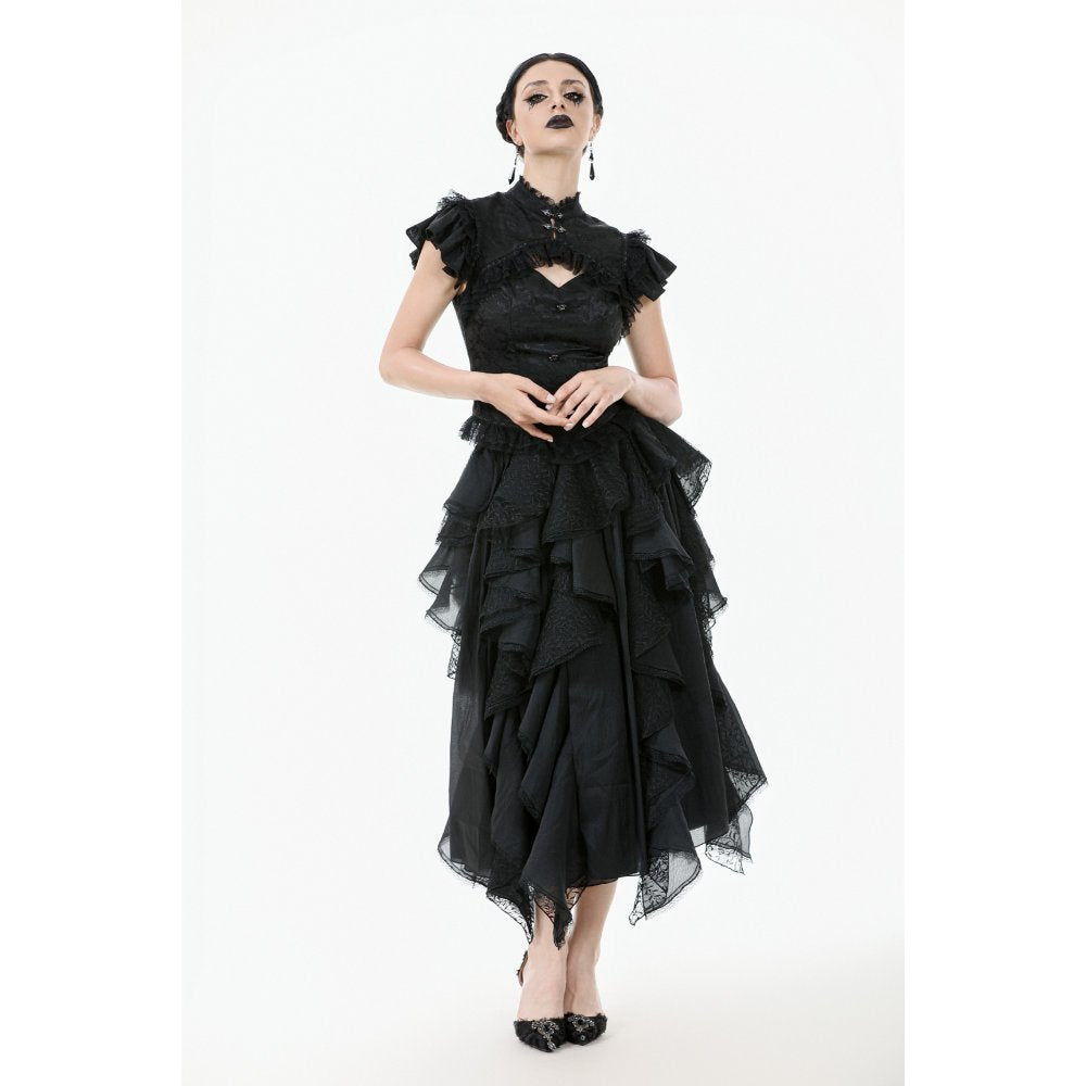 Dark in Love Seraphine Lace Shoulder Goth Top - DevilGothic DevilGothic
