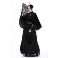 Dark in Love Gothic Elegance Black Lace Fan – Victorian-Inspired Accessory - DevilGothic DevilGothic