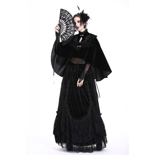 Dark in Love Gothic Elegance Black Lace Fan – Victorian-Inspired Accessory - DevilGothic DevilGothic
