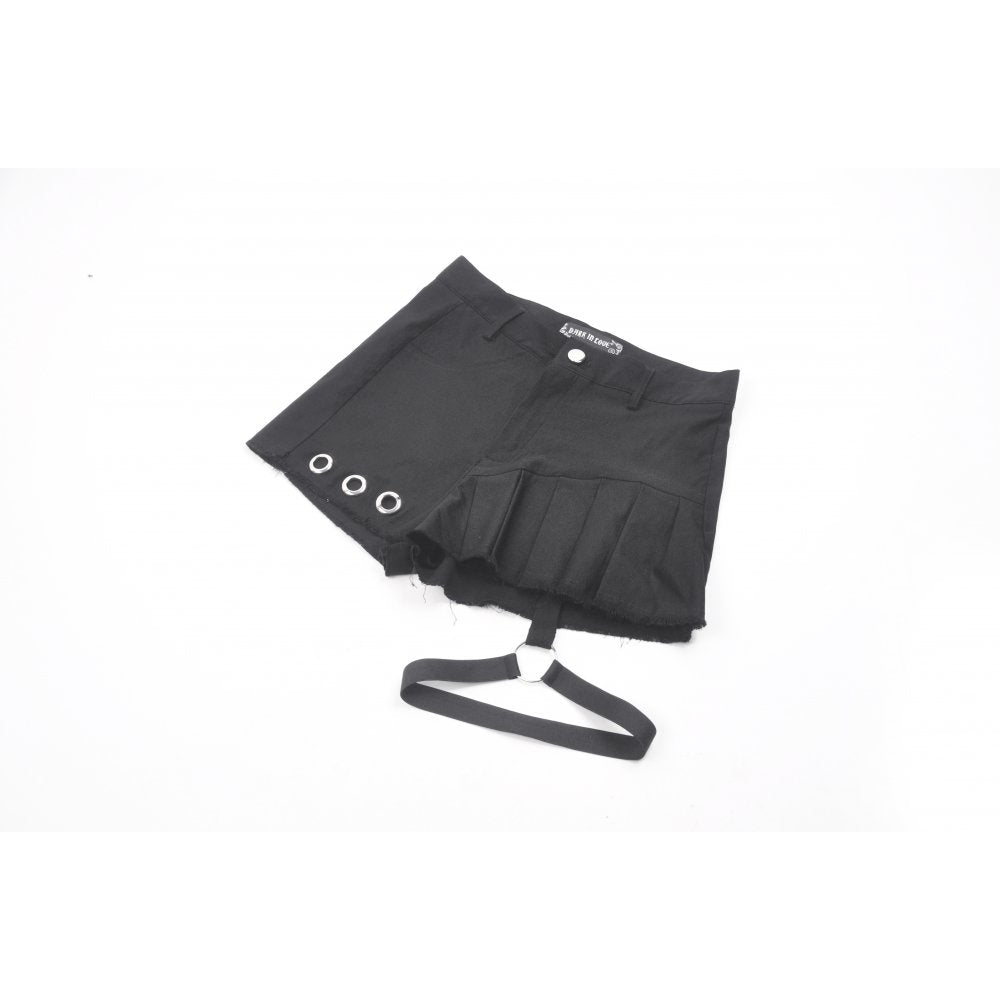 Dark in Love Gwen Pleated Garter Shorts - DevilGothic DevilGothic