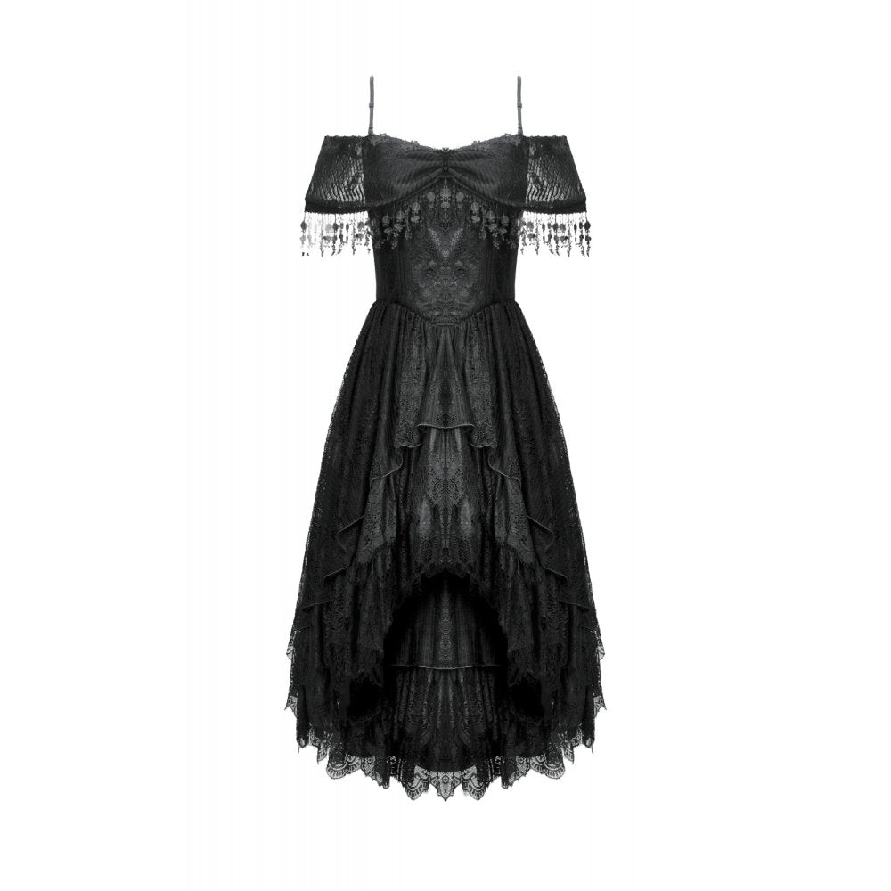 Dark in Love Soraya Gothic Lace High-Low Dress - DevilGothic DevilGothic