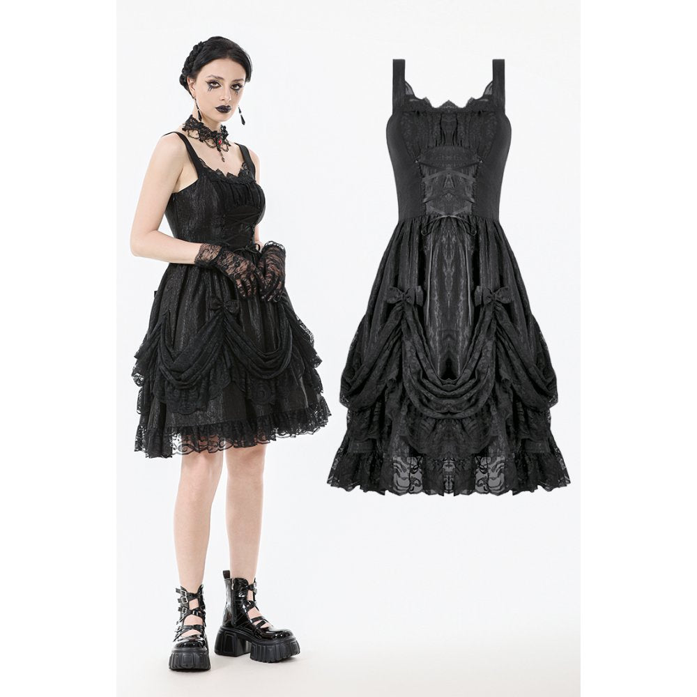 Dark in Love Shadow Lament Ruched Lolita Dress - DevilGothic DevilGothic