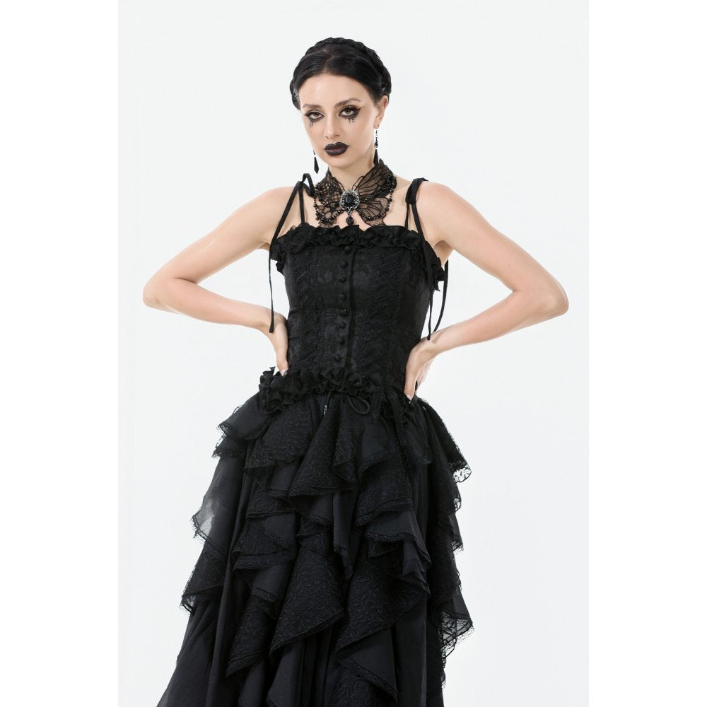 Dark in Love Lysandra Butterfly Lace Beaded Collar - DevilGothic DevilGothic
