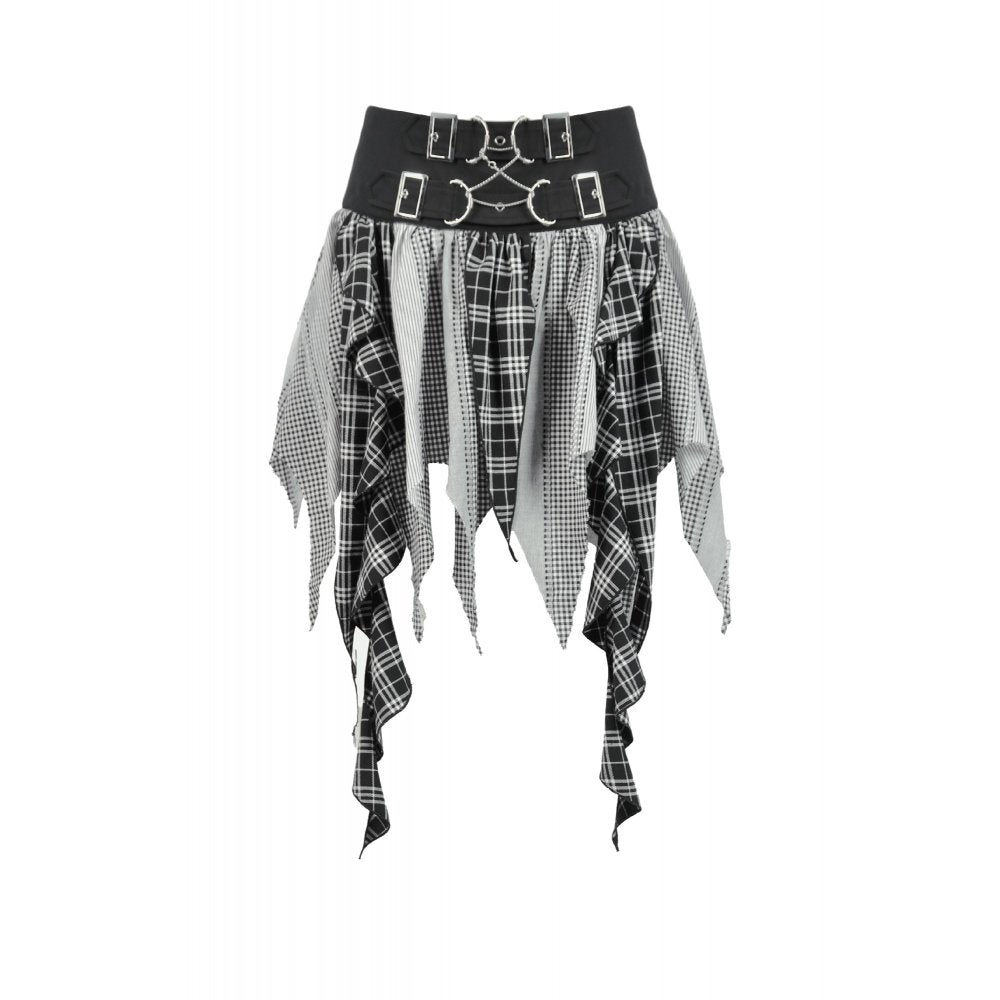 Dark in Love Morrigan Punk Patchwork Skirt - DevilGothic DevilGothic