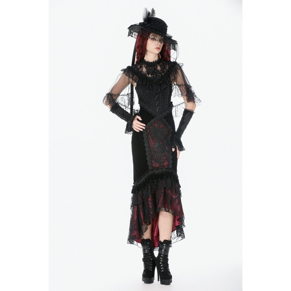 Dark in Love Morwenna Gothic Lace Ruffle Capelet - DevilGothic DevilGothic