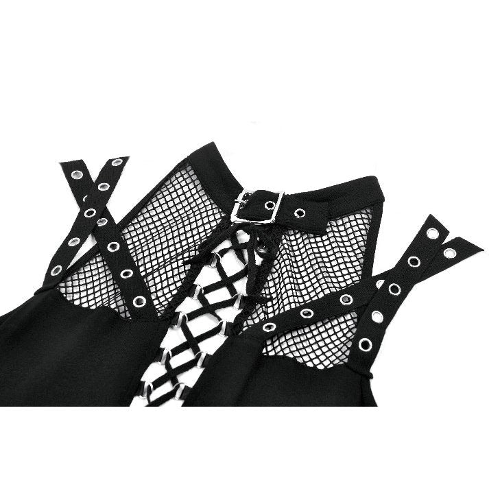 Dark in Love Ruth Mesh Strap Gothic Sleeveless Top - DevilGothic DevilGothic