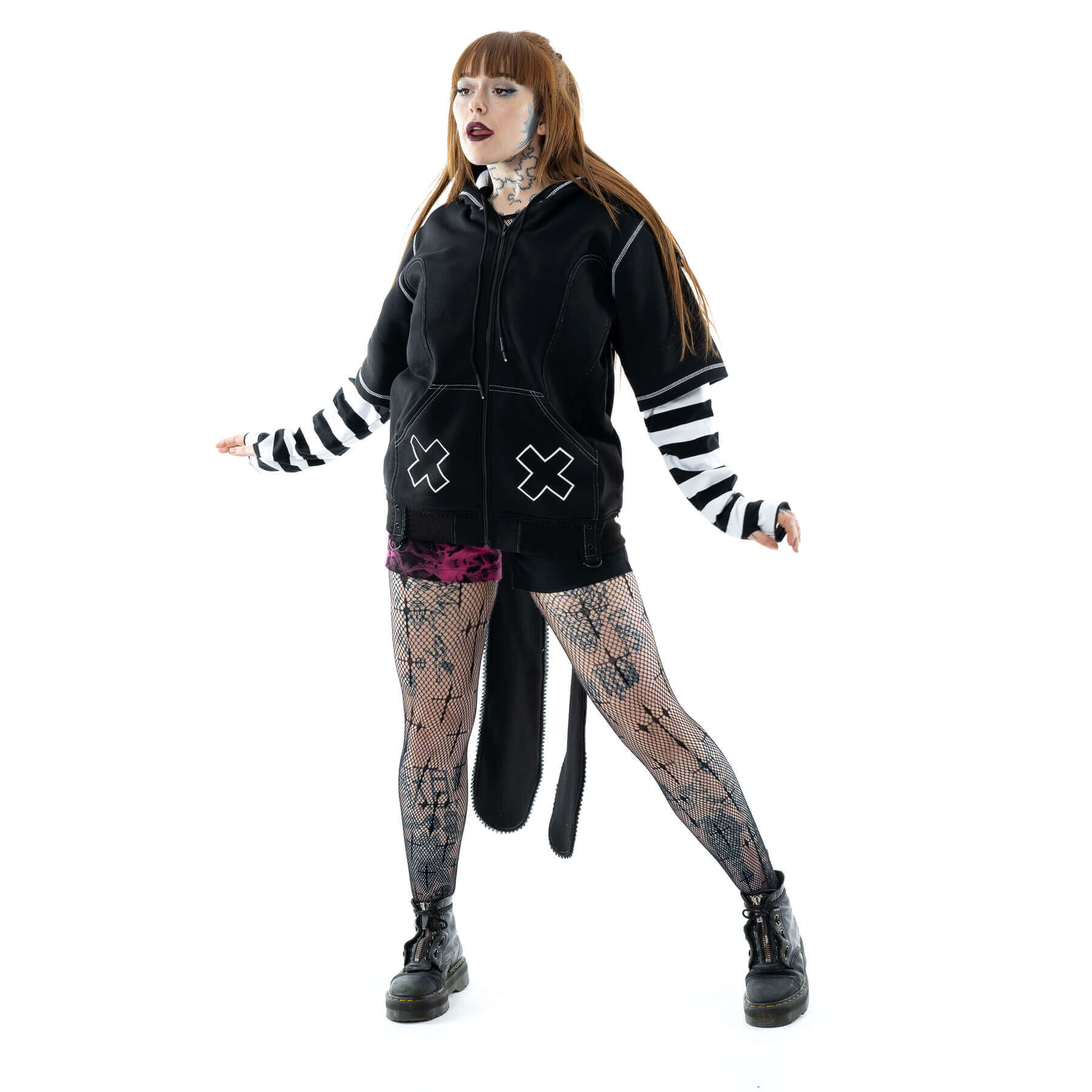 Cupcake Cult Hypno Bunny Hood in Black and White - DevilGothic DevilGothic