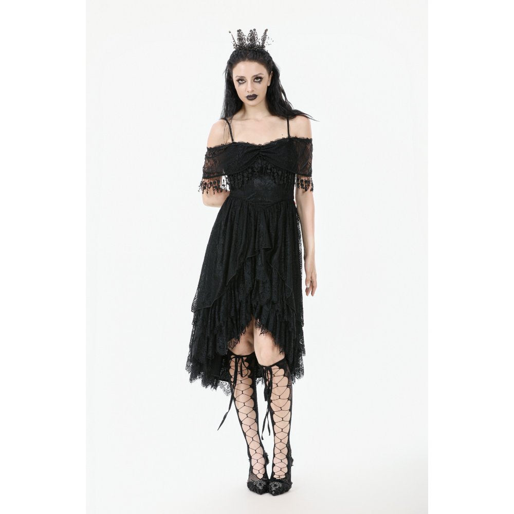 Dark in Love Soraya Gothic Lace High-Low Dress - DevilGothic DevilGothic