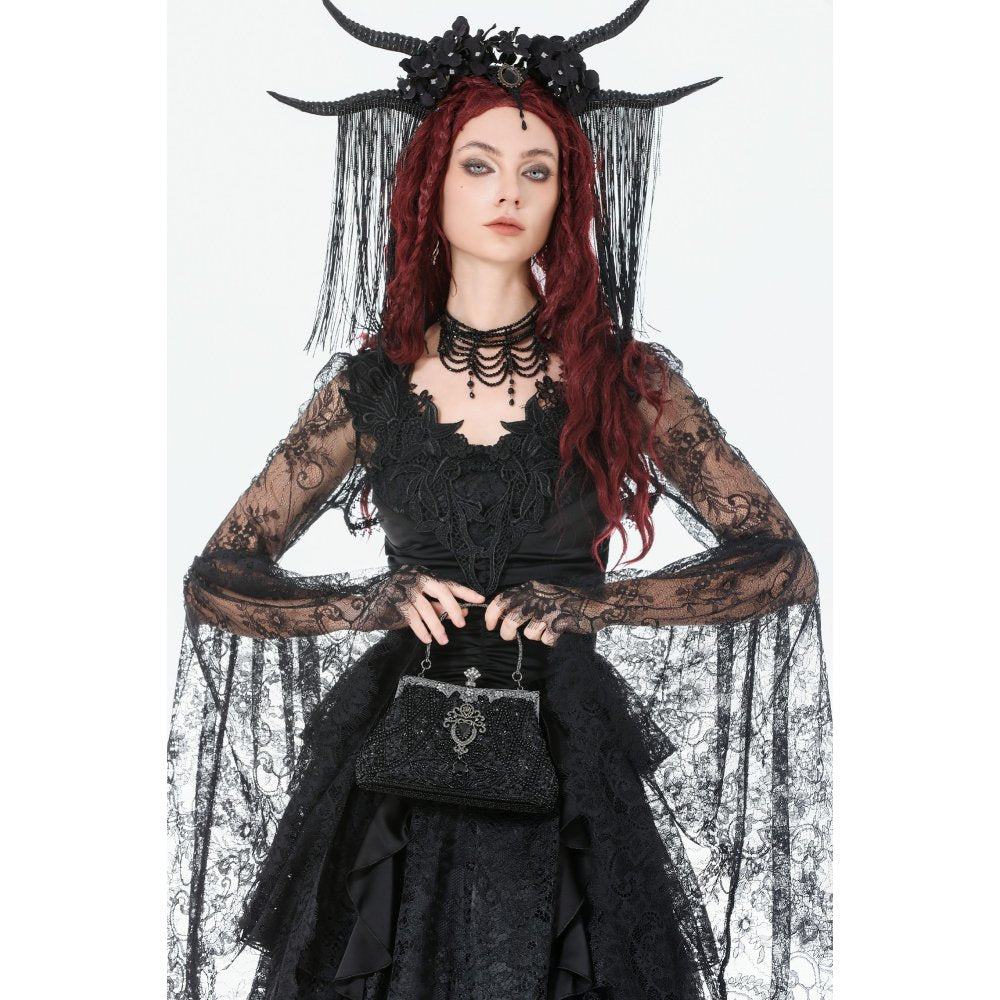 Dark In Love Celestine Vintage Beaded Gilded Evening Bag - DevilGothic DevilGothic