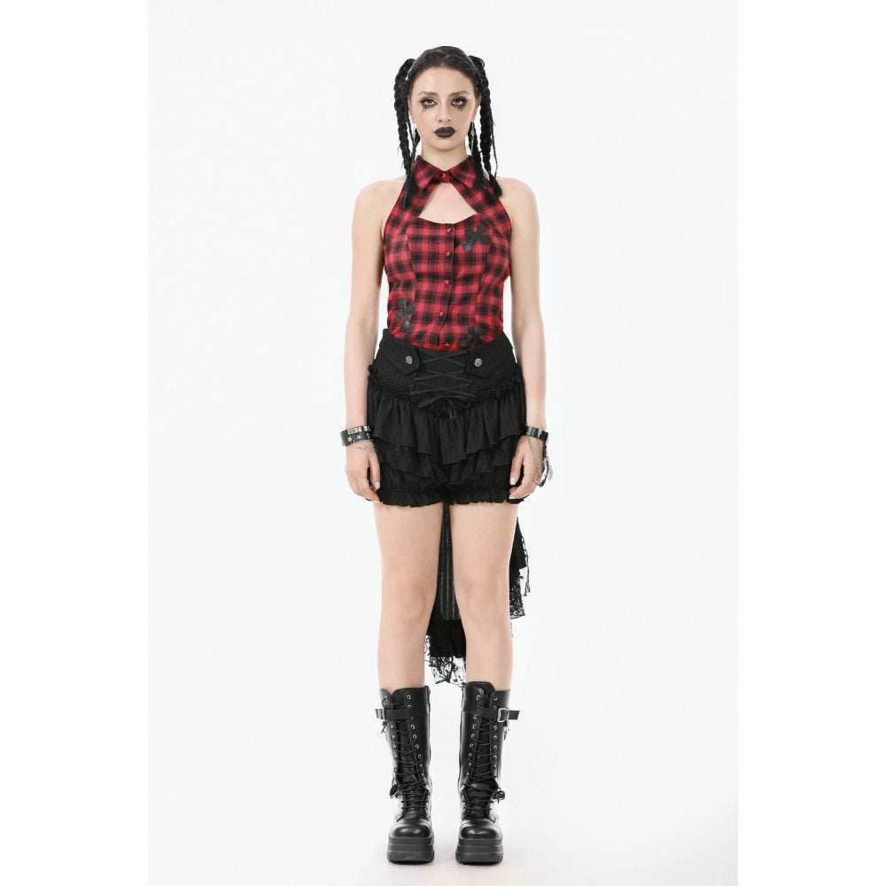 Dark in Love Cordelia Gothic High-Low Layered Skort - DevilGothic DevilGothic