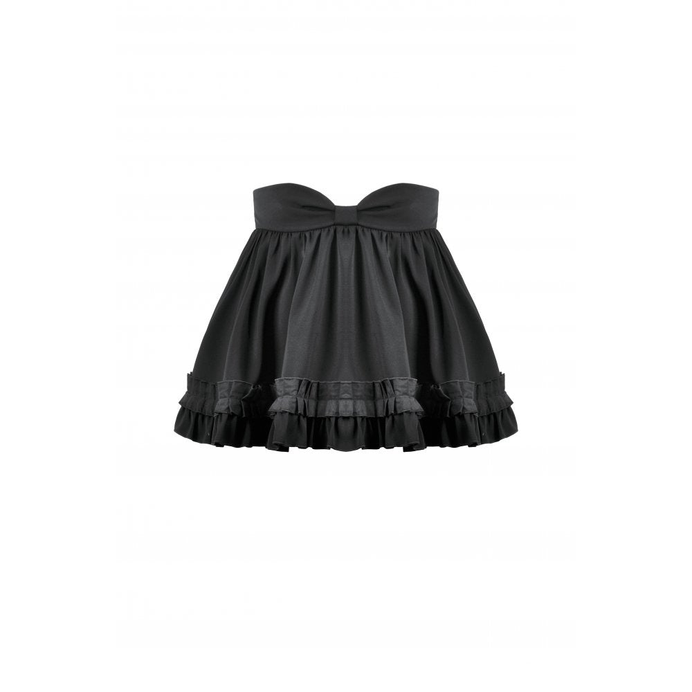 Dark in Love Lolita-Inspired Ruffled Mini Skirt in Black - DevilGothic DevilGothic