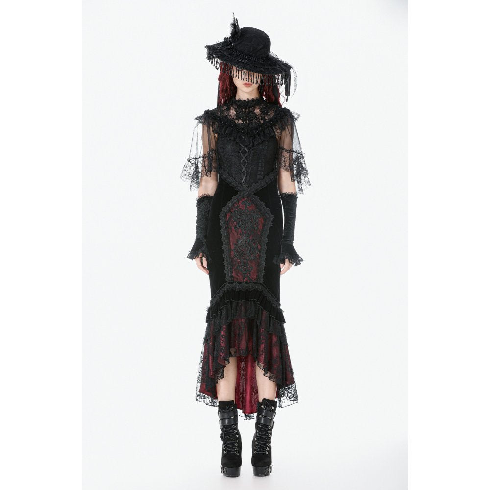 Dark in Love Morwenna Gothic Lace Ruffle Capelet - DevilGothic DevilGothic