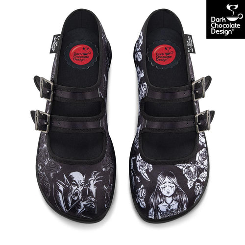 Chocolaticas® Death Stalks Gothic Mary Jane Flats - DevilGothic DevilGothic