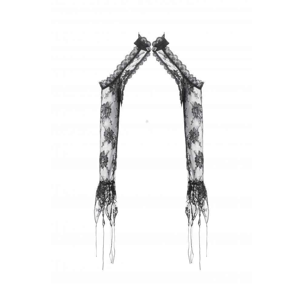 Dark in Love Thalassa Floral Lace Draped Arm Sleeves - DevilGothic DevilGothic