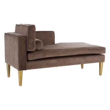 Grey Velvet Left Hand Chaise Longue | Louxor