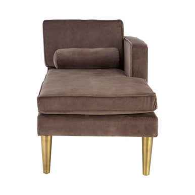 Grey Velvet Left Hand Chaise Longue | Louxor