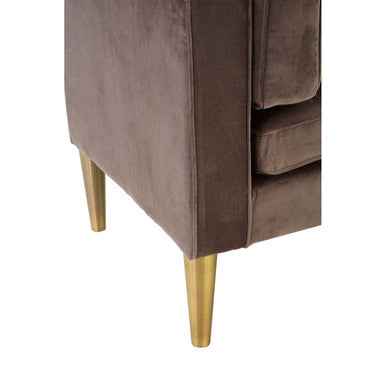 Grey Velvet Left Hand Chaise Longue | Louxor