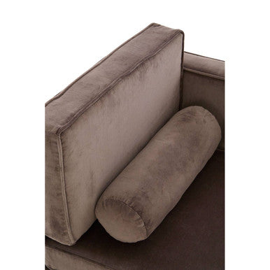 Grey Velvet Left Hand Chaise Longue | Louxor