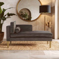 Grey Velvet Left Hand Chaise Longue | Louxor