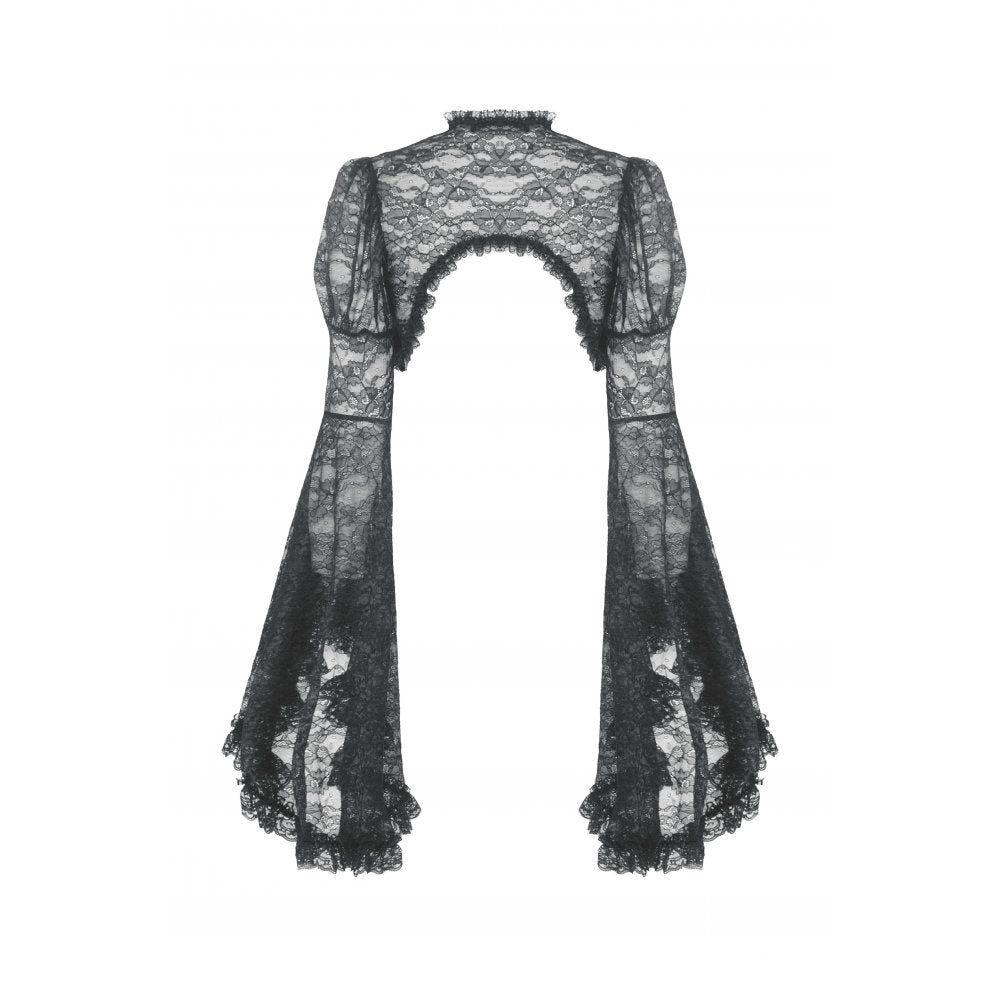 Dark in Love Belladonna Lace Bell Sleeve Goth Shrug - DevilGothic DevilGothic