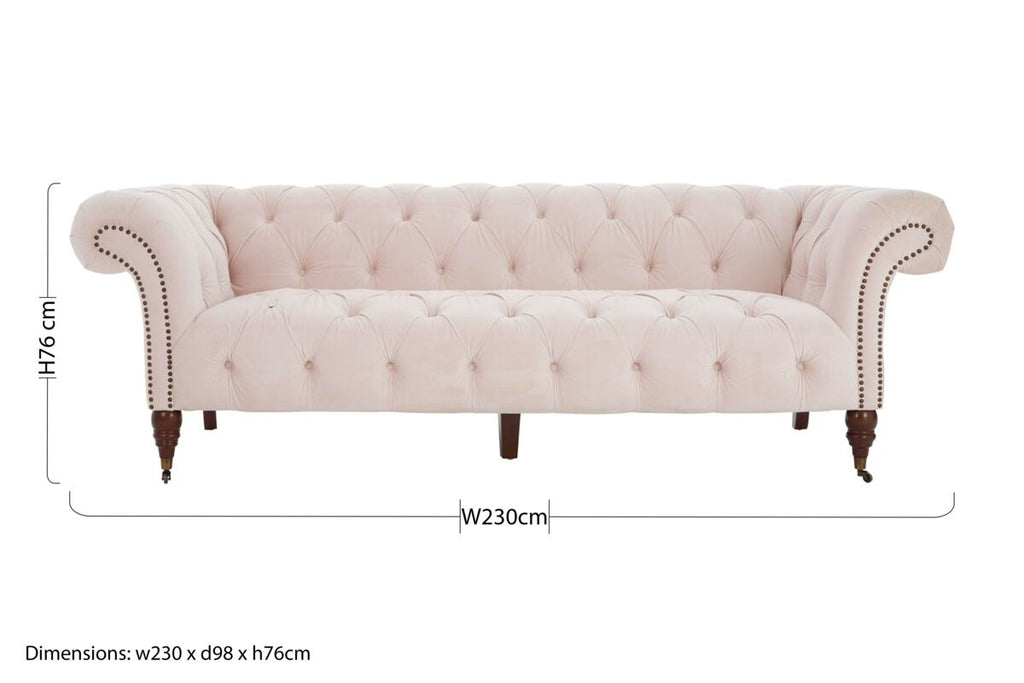 3 Seater Blossom Fabric Chesterfield Sofa | Suri