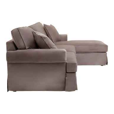 3 Seater Mink Velvet Right Chaise Sofa | Ralph
