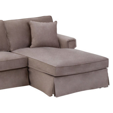 3 Seater Mink Velvet Right Chaise Sofa | Ralph