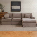 3 Seater Mink Velvet Right Chaise Sofa | Ralph
