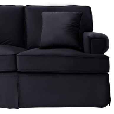 3 Seater Black Velvet Right Chaise Sofa | Ralph