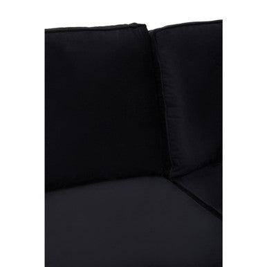 3 Seater Black Velvet Right Chaise Sofa | Ralph