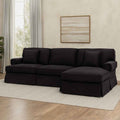 3 Seater Black Velvet Right Chaise Sofa | Ralph