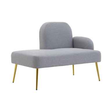 Heather Grey Linen Effect Right Hand Chaise Longue