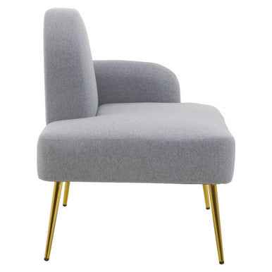 Heather Grey Linen Effect Right Hand Chaise Longue