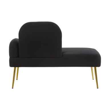 Heather Black Linen Effect Right Hand Chaise Longue
