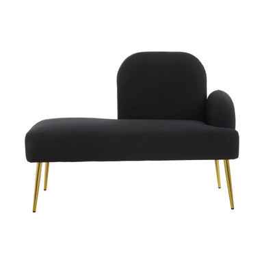 Heather Black Linen Effect Right Hand Chaise Longue
