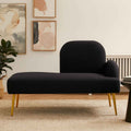Heather Black Linen Effect Right Hand Chaise Longue