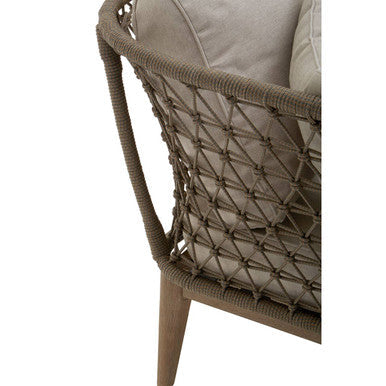 Opus Grey Woven Rope Chaise Longue with Cushions