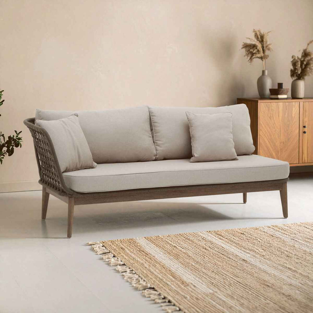 Opus Grey Woven Rope Chaise Longue with Cushions