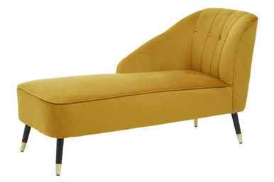 Mustard Velvet Right Hand Chaise Longue | Yvette