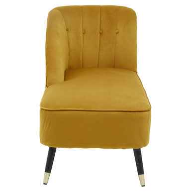 Mustard Velvet Right Hand Chaise Longue | Yvette