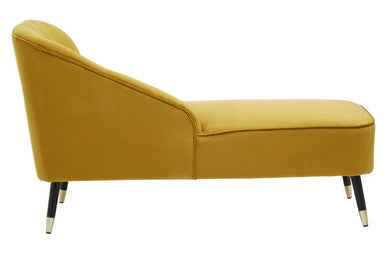 Mustard Velvet Right Hand Chaise Longue | Yvette
