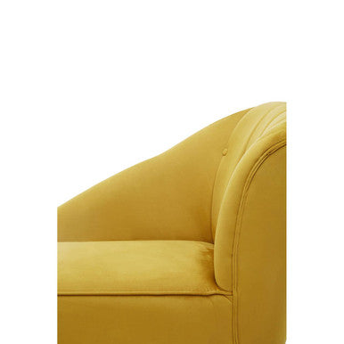 Mustard Velvet Right Hand Chaise Longue | Yvette