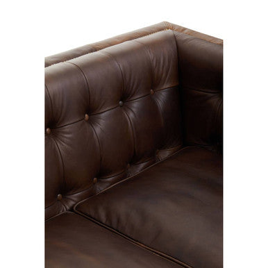 3 Seater Modern Chesterfield Dark Brown Leather Sofa | King