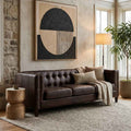 3 Seater Modern Chesterfield Dark Brown Leather Sofa | King