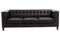 3 Seater Modern Chesterfield Black Leather Sofa | King