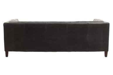 3 Seater Modern Chesterfield Black Leather Sofa | King