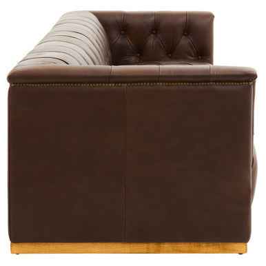 3 Seater Modern Chesterfield Dark Brown Leather Sofa | King