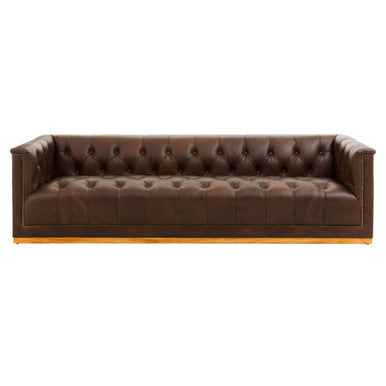3 Seater Modern Chesterfield Dark Brown Leather Sofa | King