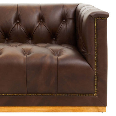 3 Seater Modern Chesterfield Dark Brown Leather Sofa | King